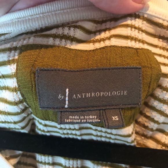 ⭕️ PRICE FIRM Anthropologie Size XS Hannah Striped Lightweight V-neck Sweater - Picture 3 of 6